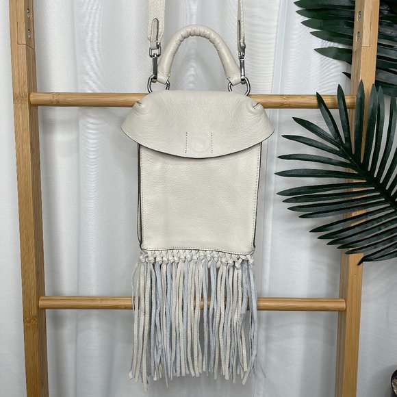 Zara Handbags - SOLD Zara Cream Leather Fringe Tassel Bag
